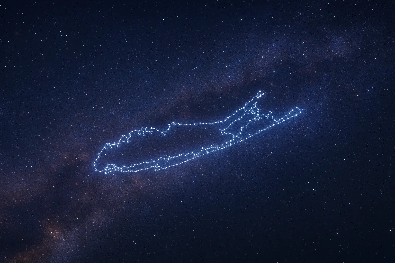 Stars shaping the outline of Long Island, NY