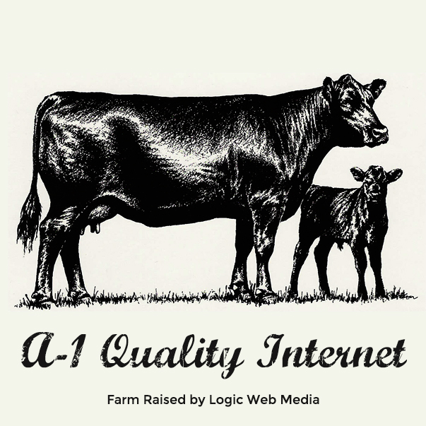 Graphic image of cows with the words Quality Internet on the bottom