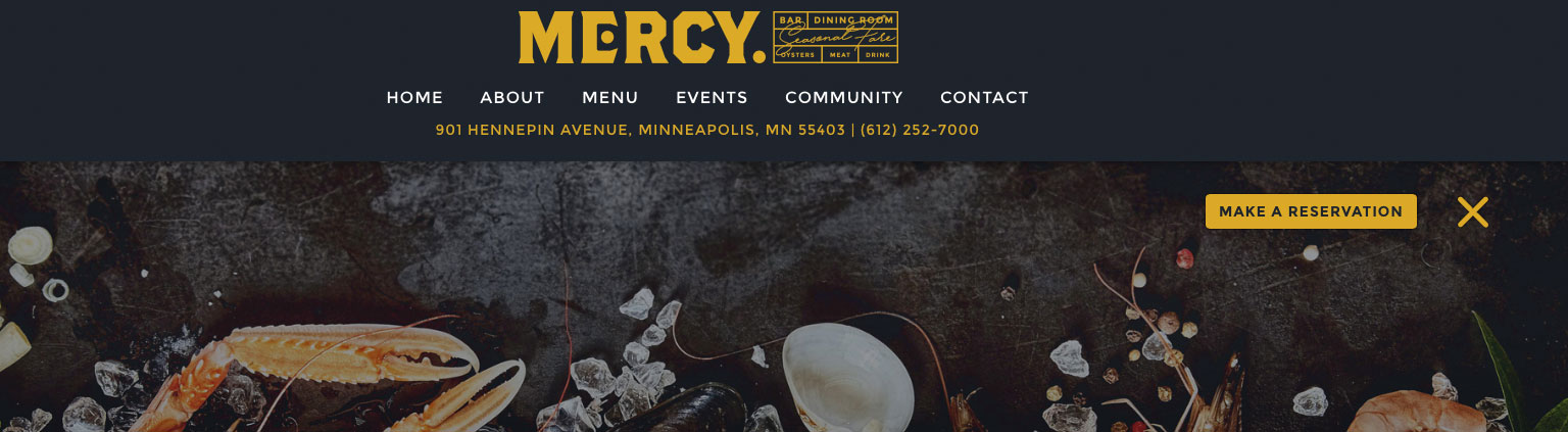 Mercy Restaurant Navigation Build by Logic Web Media