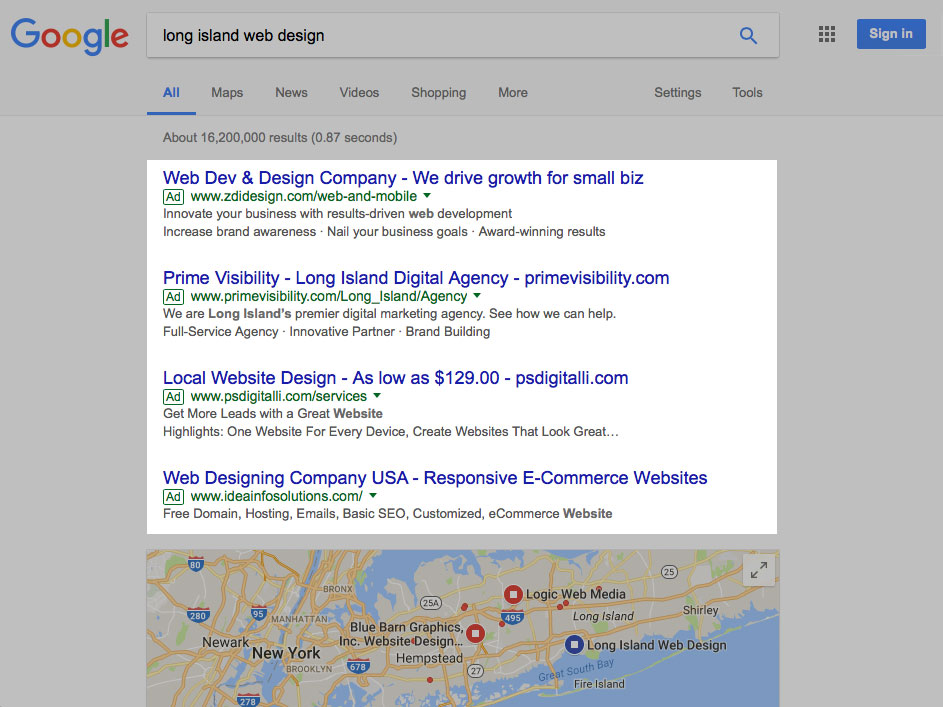 Paid Search Results Placement
