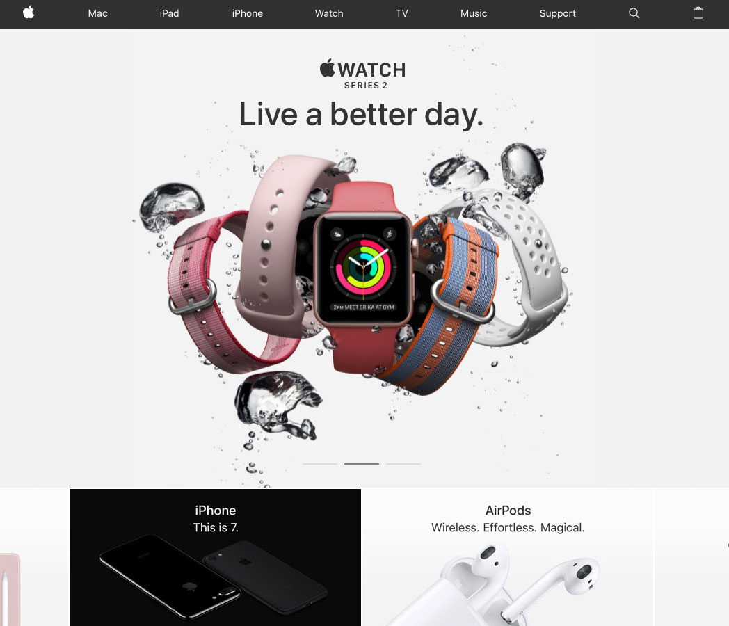 Apple Home Page Screen Shot