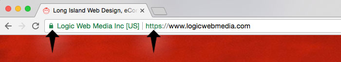 Example of SSL shown in URL bar in Google Chrome