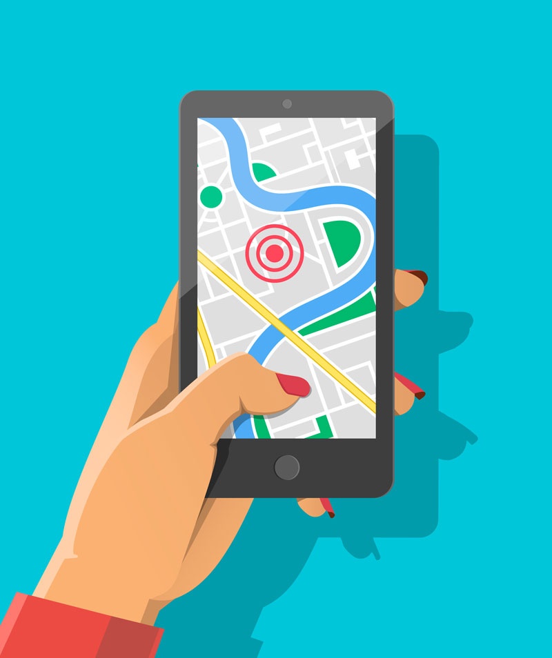 mobile phone directions graphic