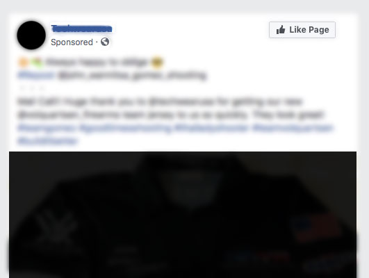 Screen shot of Facebook boosted post