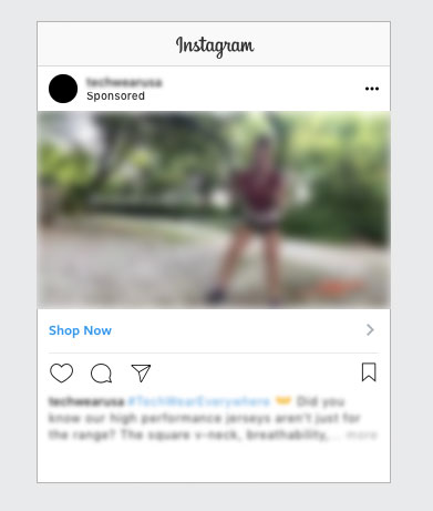 Screen shot of instagram Sponsored post