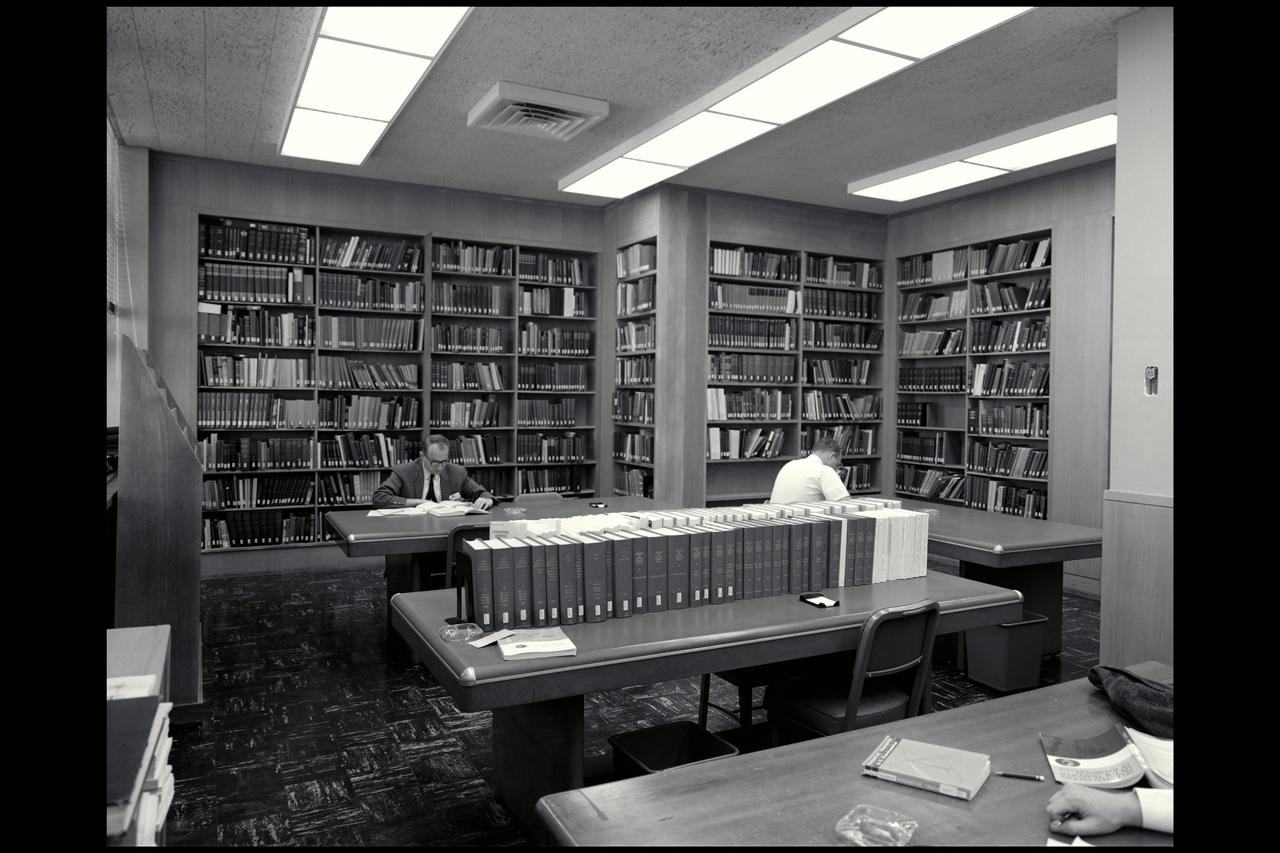library at the Ames Research Center - man sitting at table writing