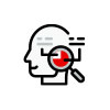 Icon of person with magnifying glass