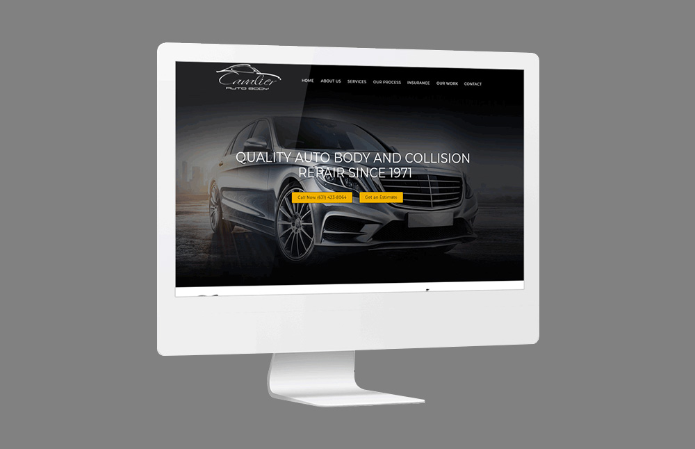 Cavalier Auto Body website design rendered on desktop