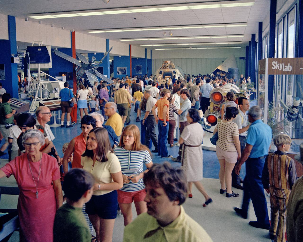 At the Kennedy Space Center in Florida, the Christmas season brought large crowds at Visitors Information Center