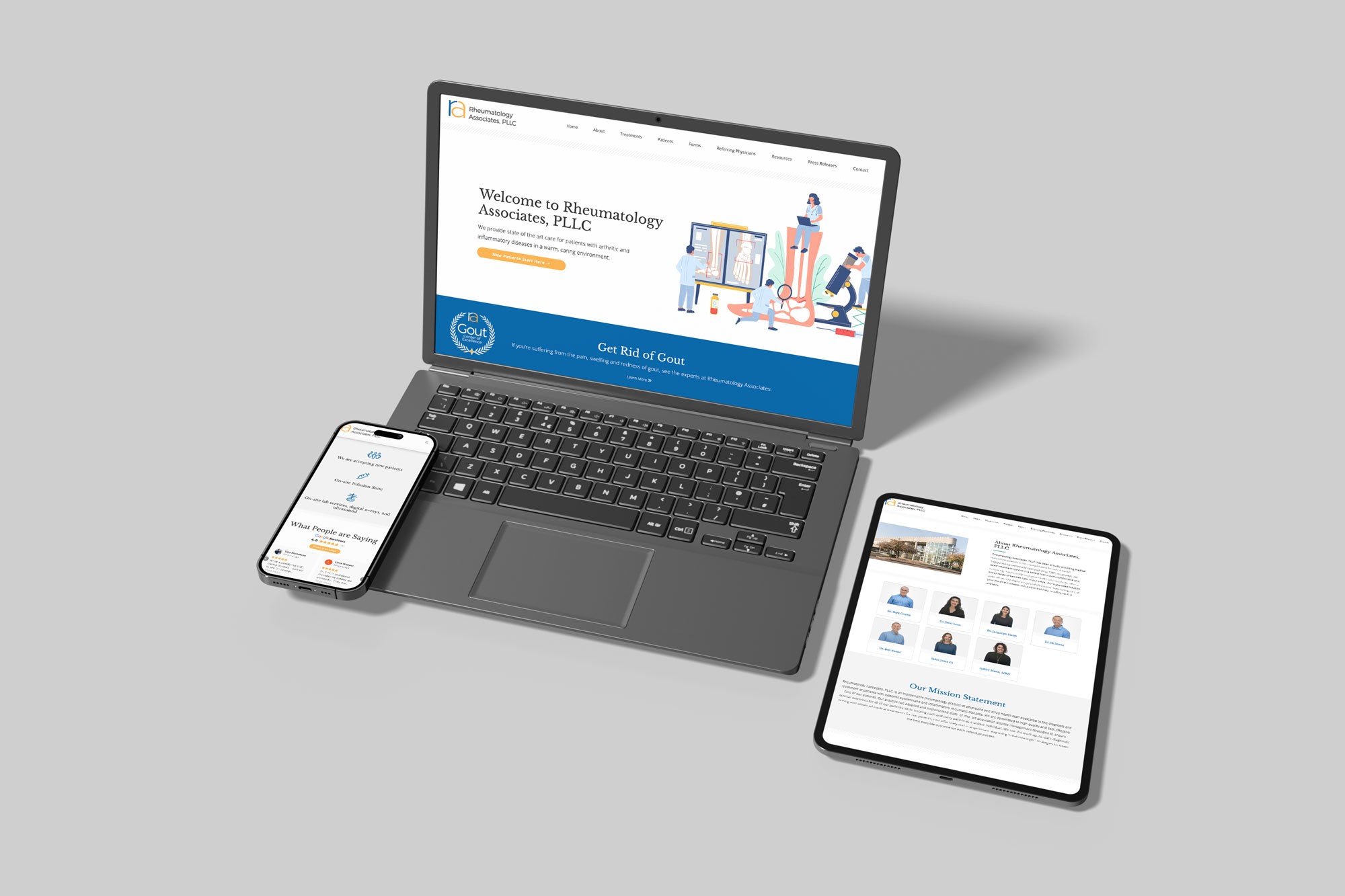 Rheumatology website design example